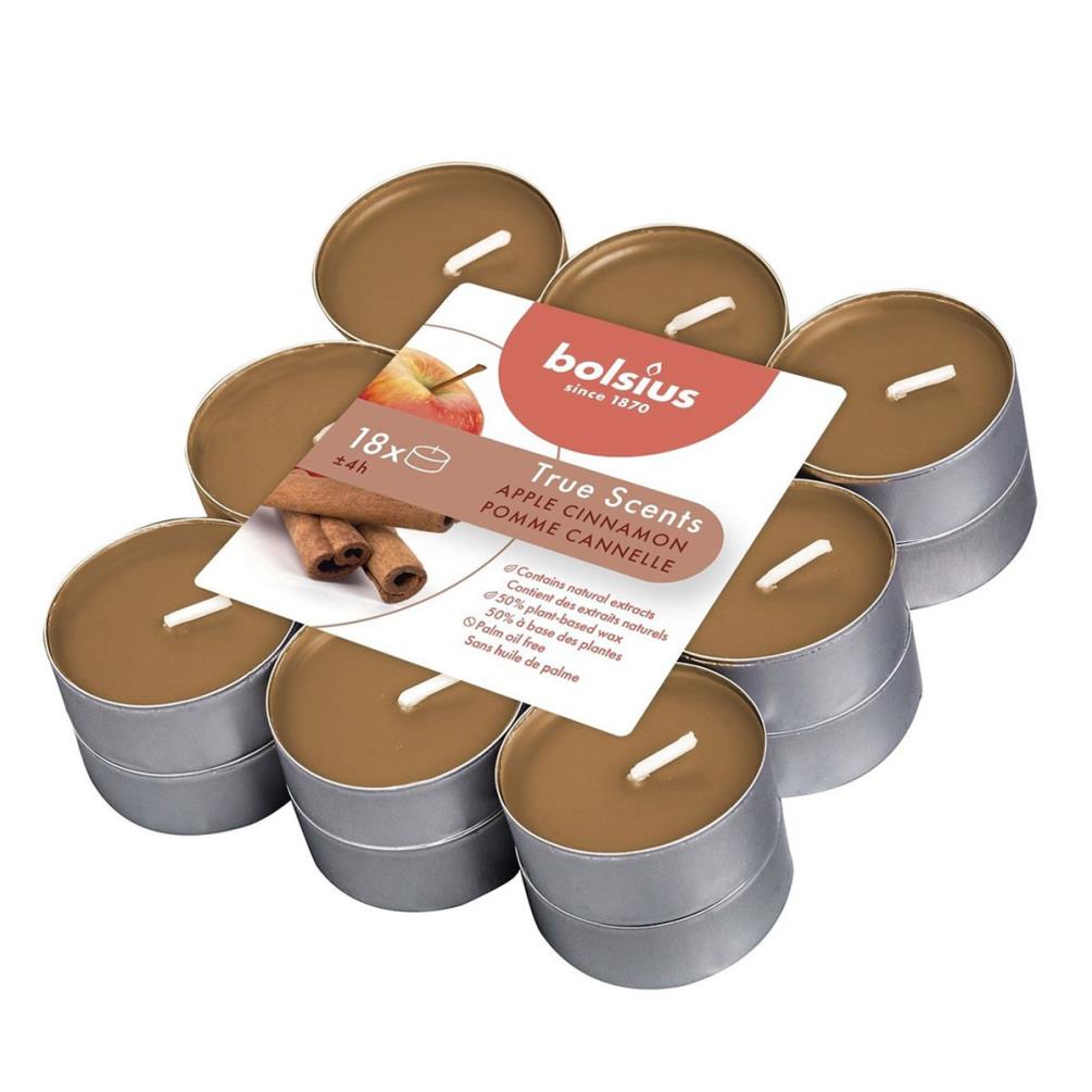 Bolsius Apple & Cinnamon 4 Hour Tealights (Pack of 18) £4.72